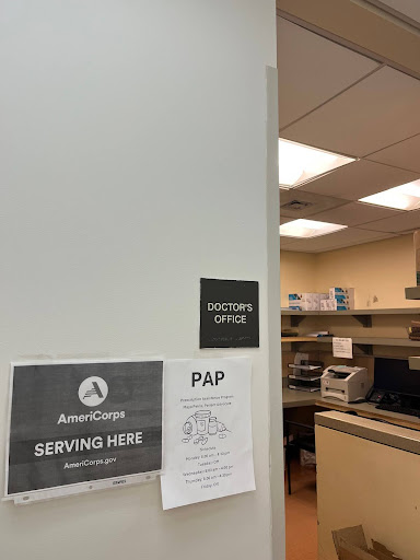 The entrance to the PAP office at health center 4